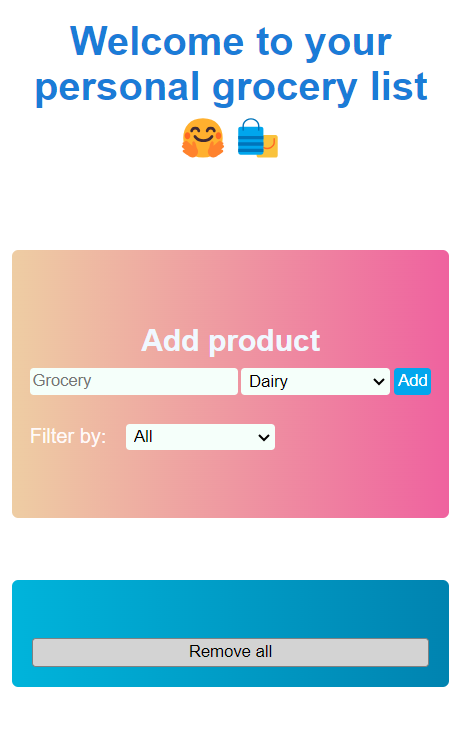 Project Grocery List App
